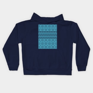 African Ethnic Tribal Blue Turquoise Pattern Kids Hoodie
